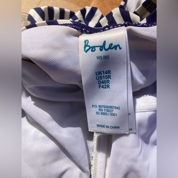 Boden | Navy Striped Swimsuit | Size 10 - Picture 4 of 5